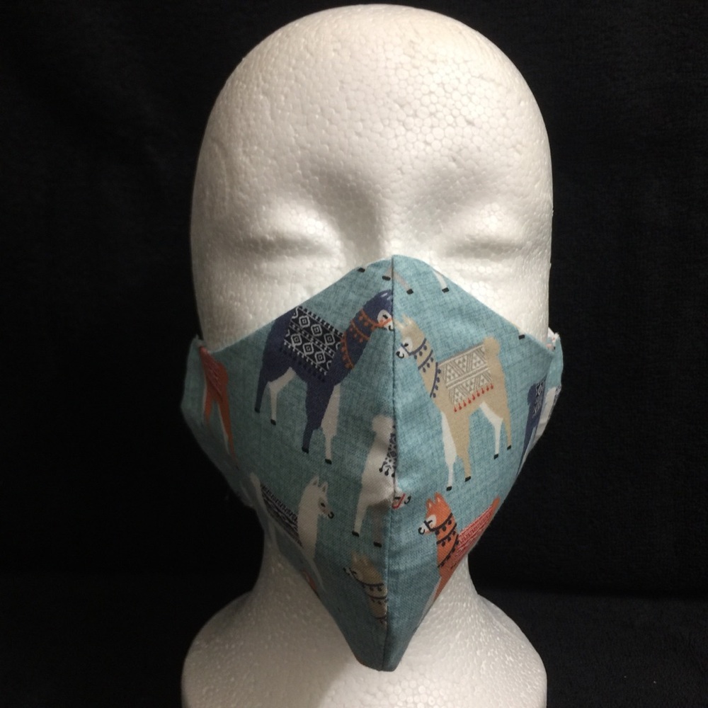 Blue Llama Face Mask